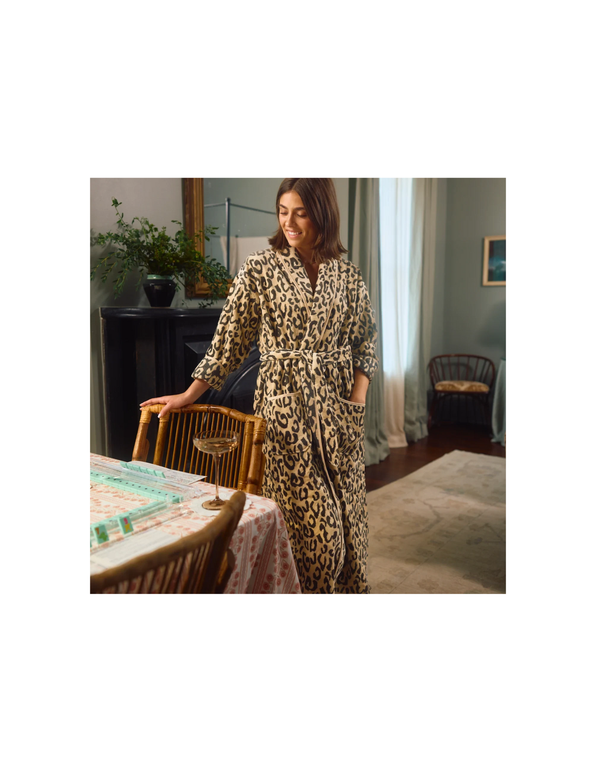 Weezie Leopard Long Plush Robe