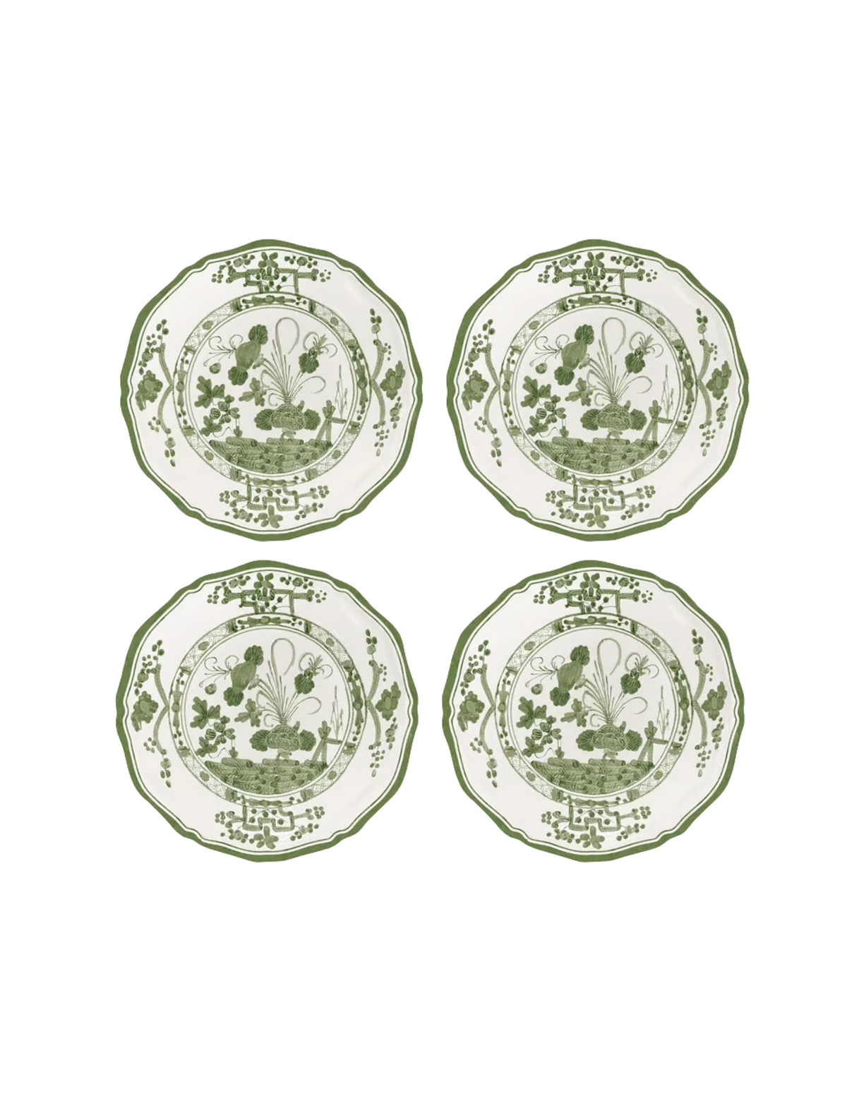 Beatriz Ball VIDA Fraenza Appetizer Plate Set of 4 (Green and White)