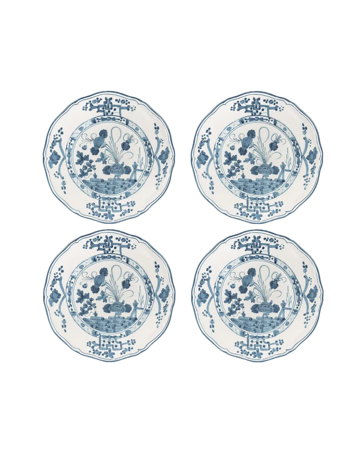 Beatriz Ball VIDA Fraenza Appetizer Plate Set of 4 (Blue and White)