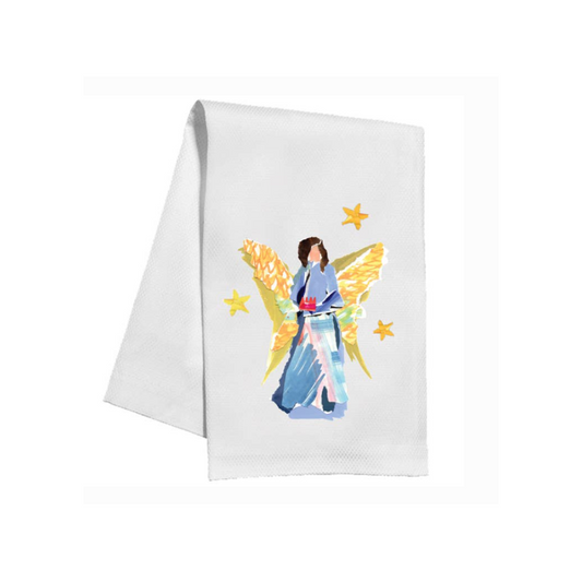 Blue Nativity Angel Kitchen Towel