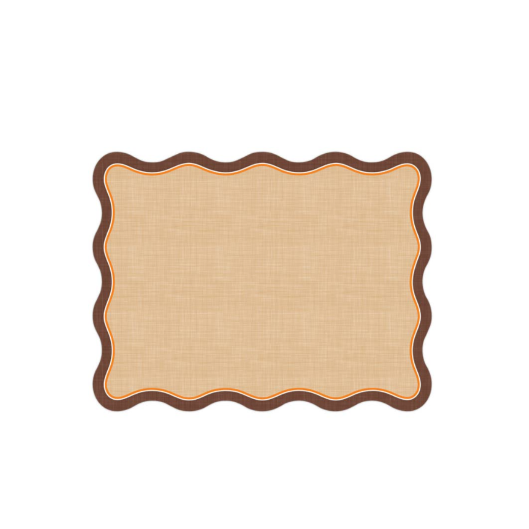 Brown and Orange Linen Posh Die-Cut Placemat