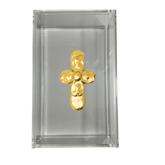Southern Tribute Cross Guest Towel Box Clear