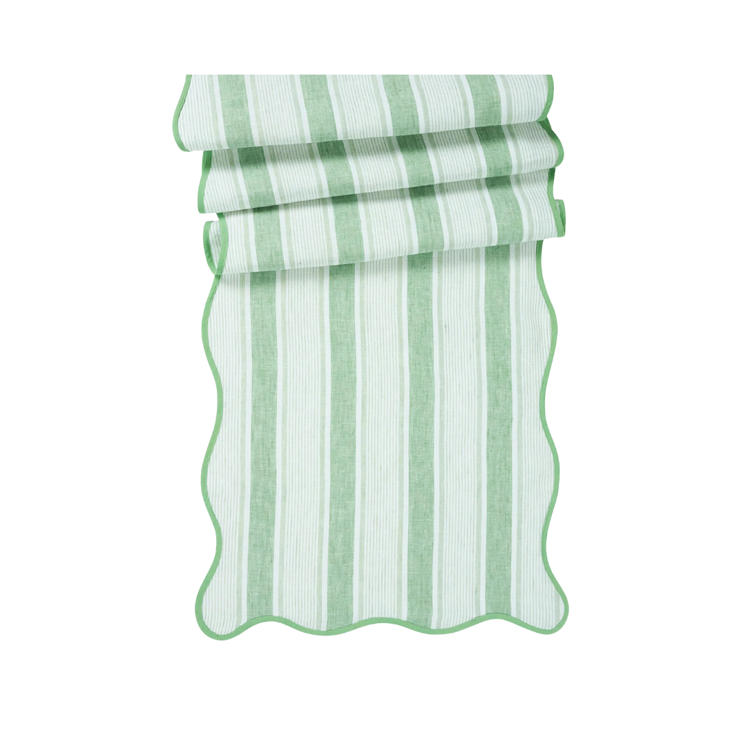Juliska Cabana Stripe Table Runner - Seagrass