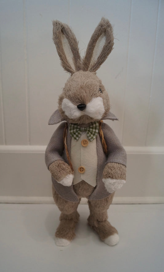 Large Gray Hand Crafted Easter Bunny