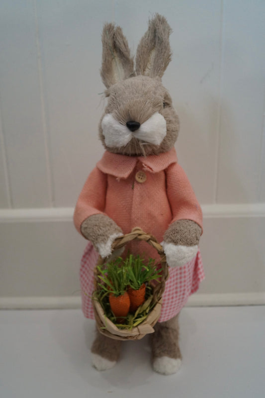 Large Pink Hand Crafted Easter Bunny