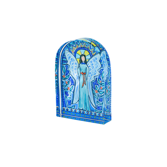 Lauren Dunn Blue Stained Glass Acrylic Angel