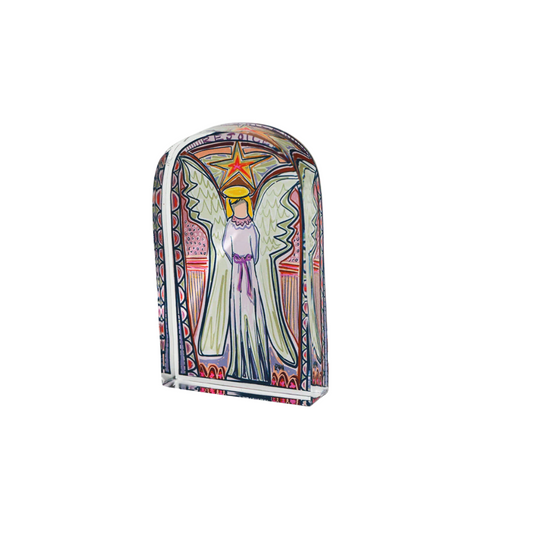 Lauren Dunn Pink Stained Glass Acrylic Angel