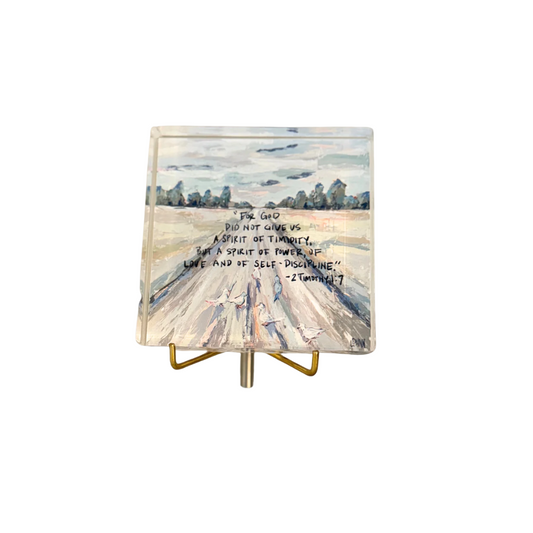 Lauren Dunn 2 Timothy 1:7 Acrylic Scripture Block