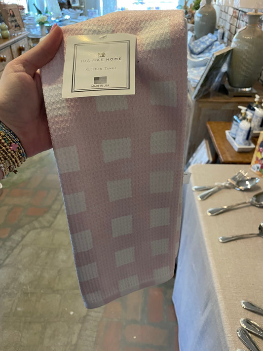 Pink Kitchen Towel Plaid