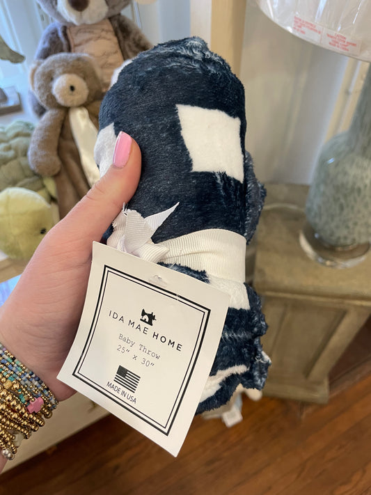 Navy Baby Plush Throw