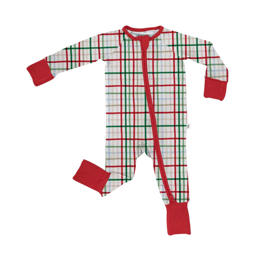 Goosie's Festive Plaid Zip Pajama's