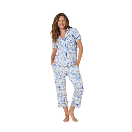 Cat's Pajamas Savannah Soiree Pima Knit Capri Set