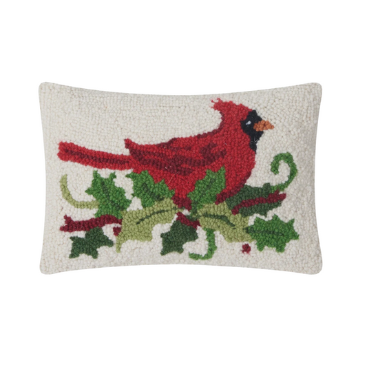 Holly Cardinal Hook Pillow