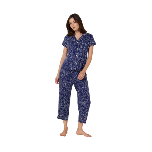 Confetti Dot Pima Knit Capri Pajamas