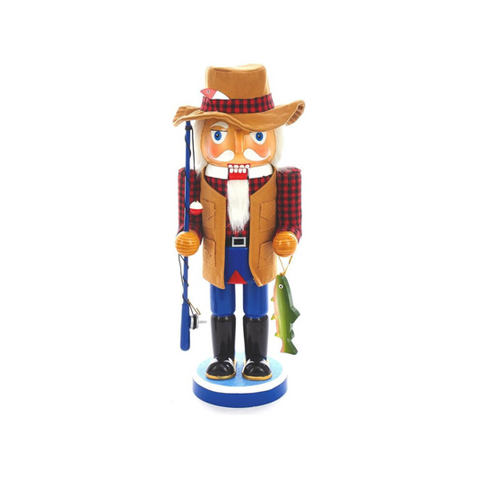 Wooden Fishing Man Nutcracker