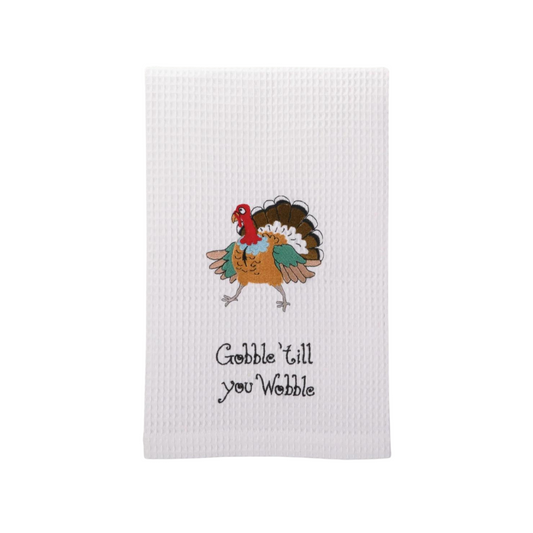 Gobble Till You Wobble Waffle Kitchen Towel