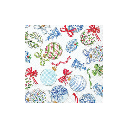 Blue Ornaments Cocktail Napkins