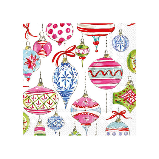 Merry Vintage Ornaments Cocktail Napkin