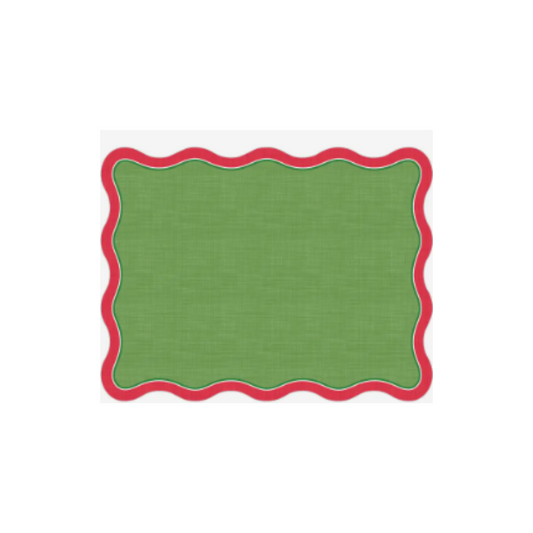 Red and Green Linen Posh Die-Cut Placemats