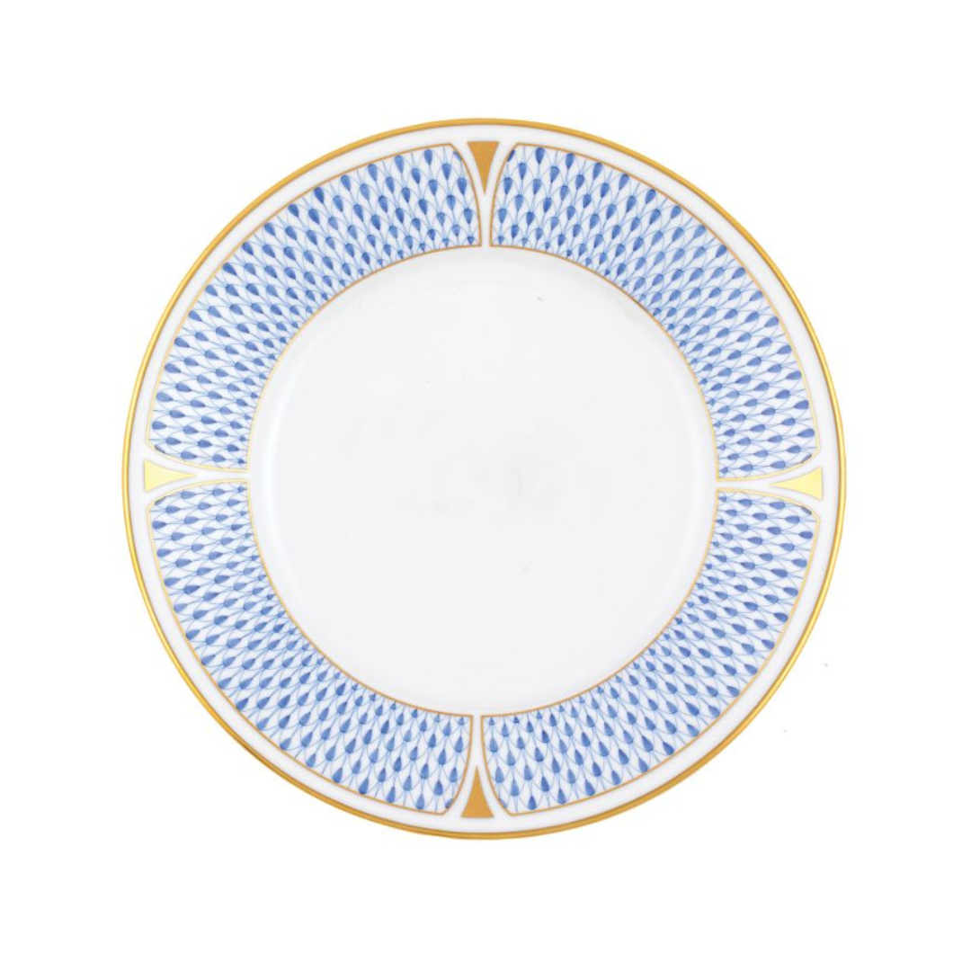 Art Deco Blue Dessert Plate