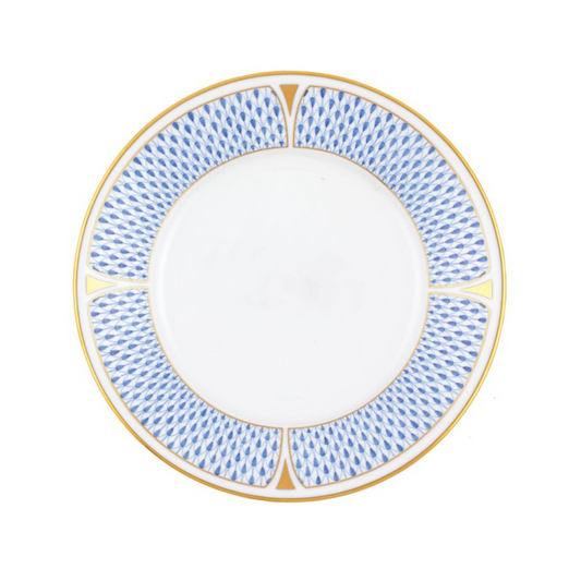 Art Deco Blue Dessert Plate