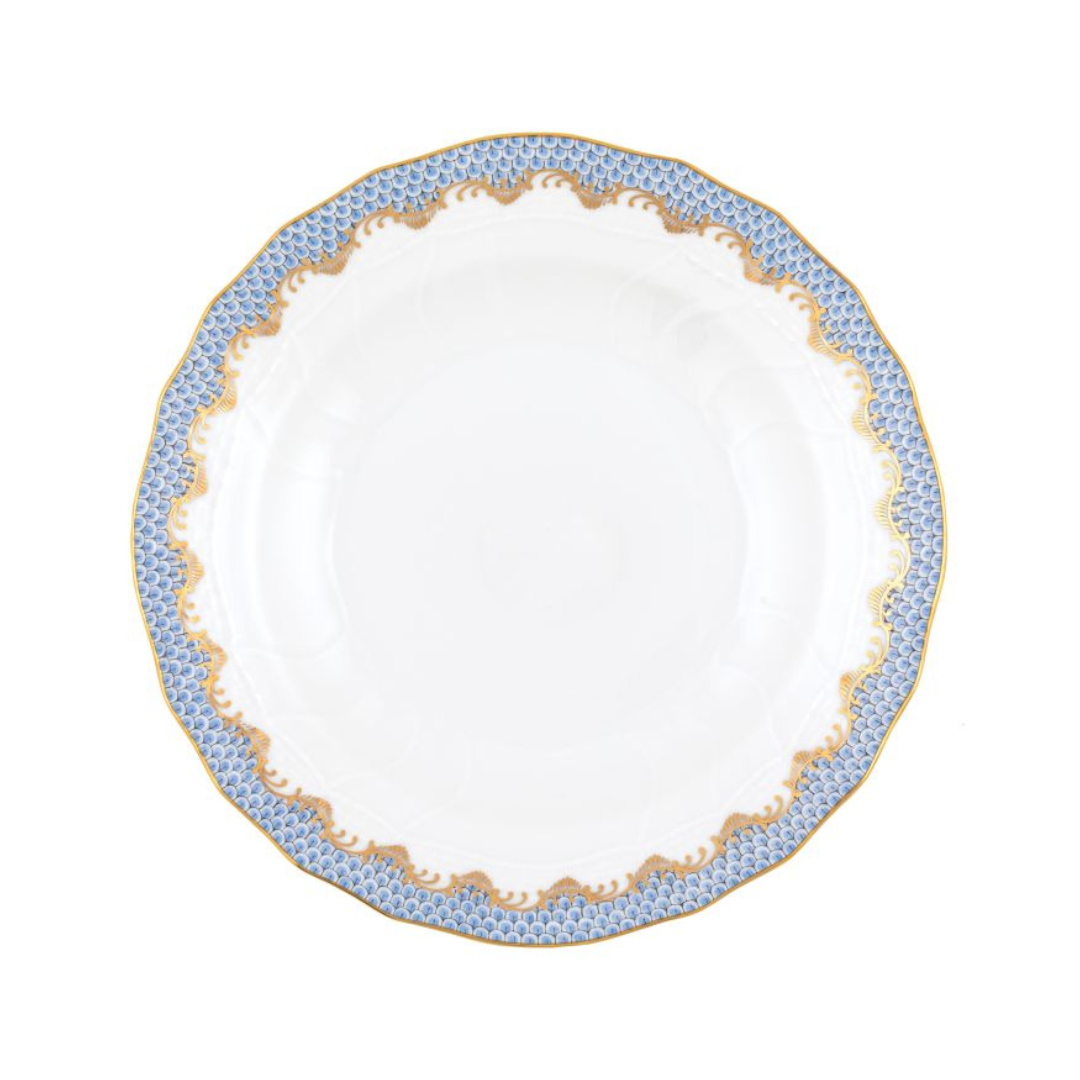 Fish Scale Light Blue Dessert Plate