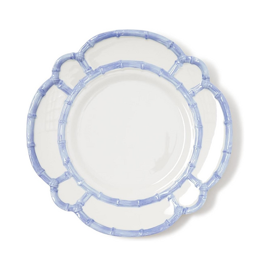 French Blue Bamboo Melamine Dinner Plate