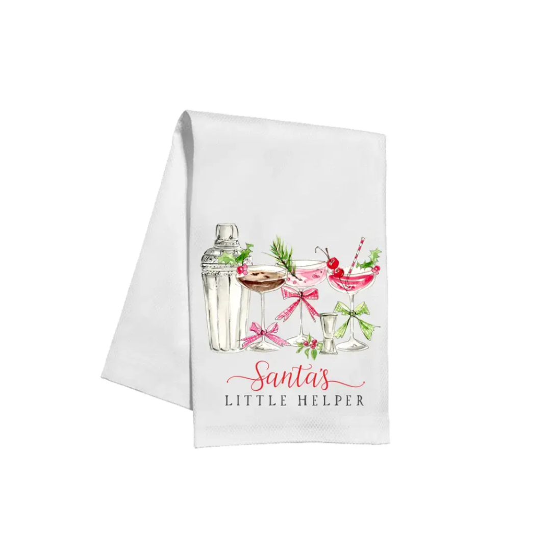 Santa's Little Helper Christmas Cocktails Kitchen Towel