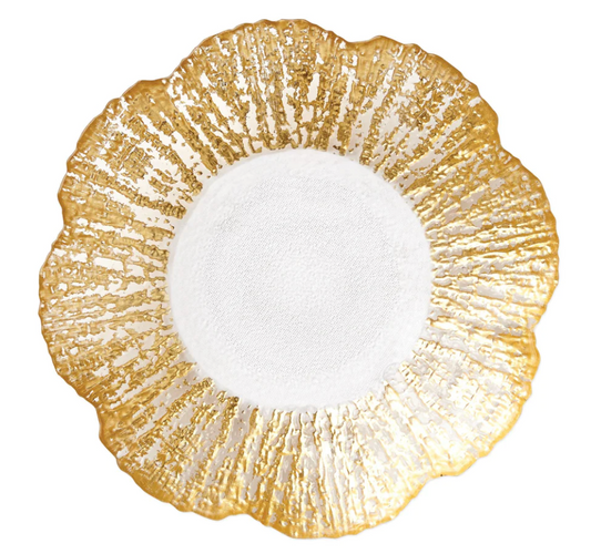 Vietri Rufolo Glass Gold Small Shallow Bowl
