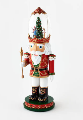 Nutcracker with Lighted Revolving Dome Scene