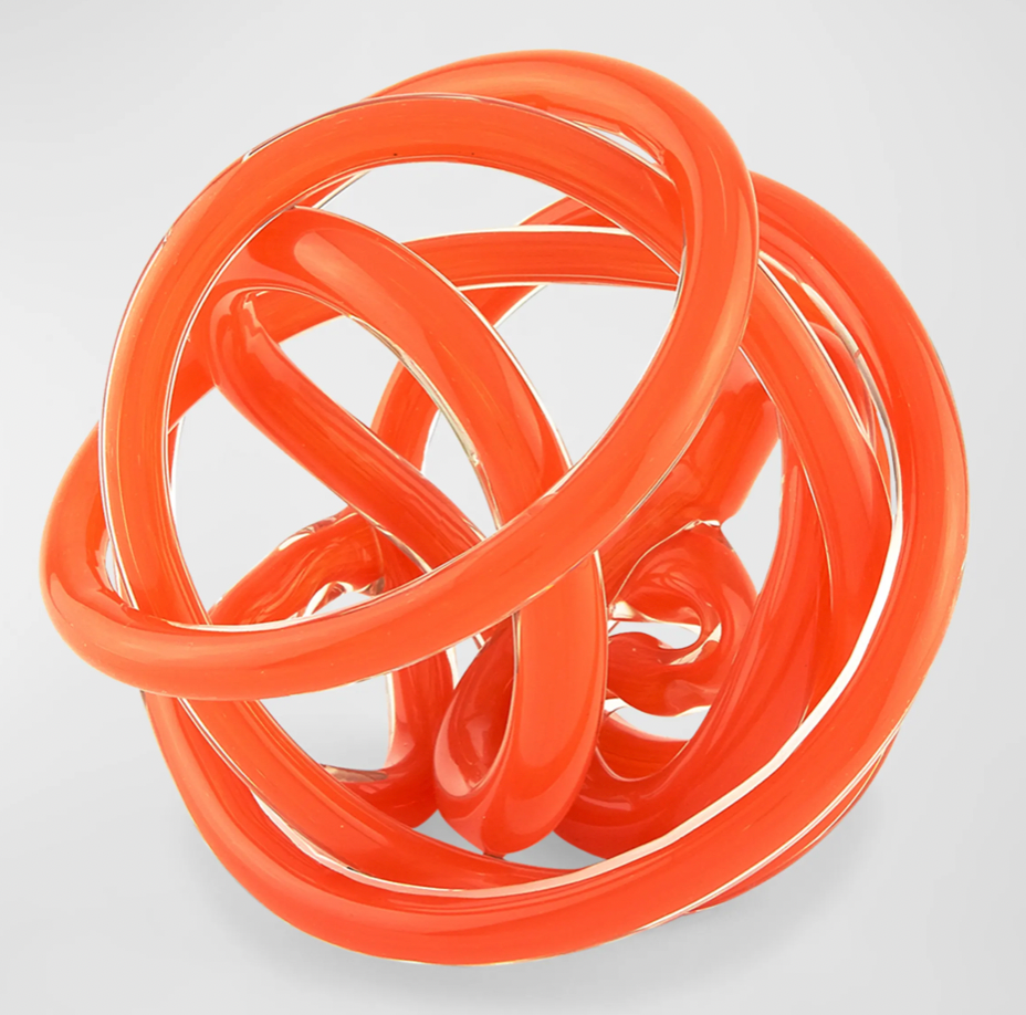 Hand Blown Glass Knot Orange