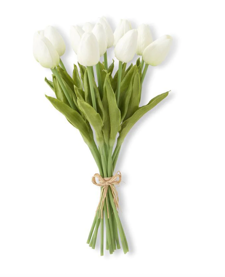 13.5 Inch White Real Touch Mini Tulip Bundle