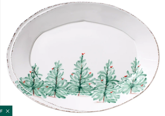 Vietri Lastra Holiday Small Oval Platter