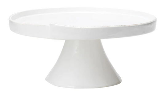 Vietri Lastra White Large Cake Stand