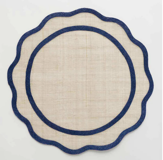 Dark Blue Scalloped Rice Paper Placement