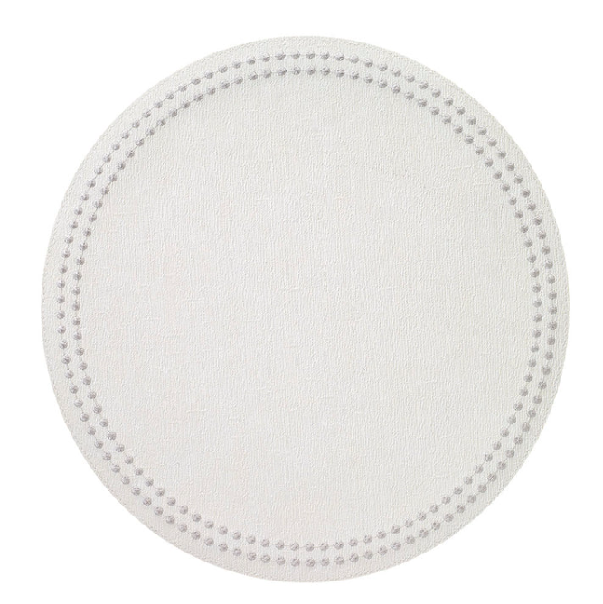 Pearls Antique White/Silver Round Mat