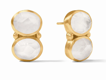 Honey Duo Earring - Gold - Iridescent Clear Crystal - OS