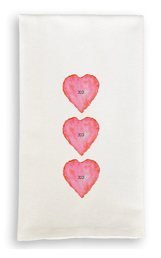Three Hearts Dish Towel