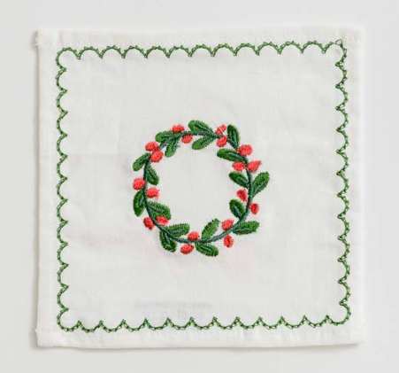 Pomegranate Wreath Cocktail Napkin Set of 6