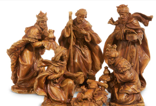 8.25" Matte Bronze Nativity