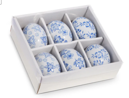 Assorted Blue Floral Eggs