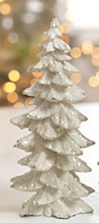 Medium White Glittered Tree