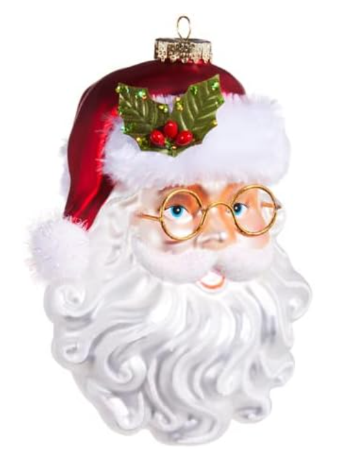 Santa with Glasses Ornament