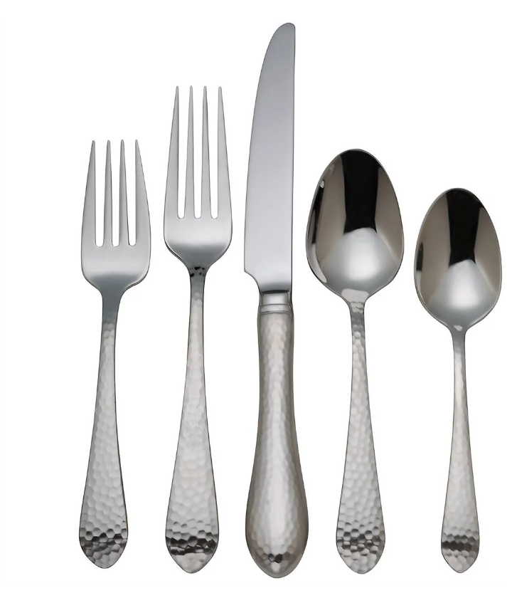 Hammered Antique 5pc Flatware Place Setting