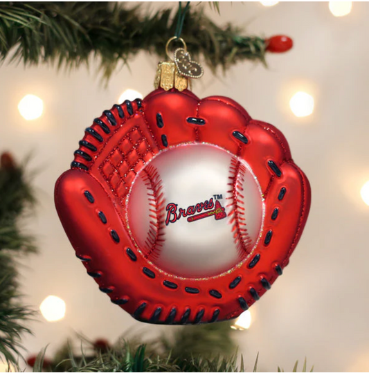 Braves Baseball Mitt Ornament
