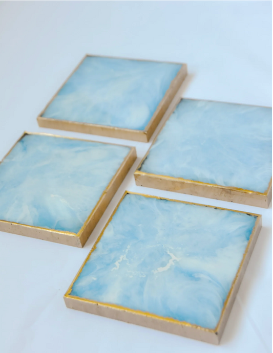Eastwind Designs Square Coaster - Blue Marble