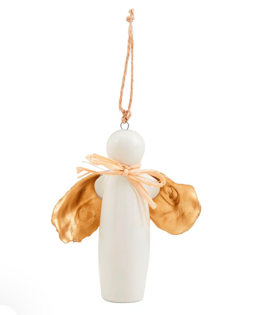 Gold Oyster Angel Ornament