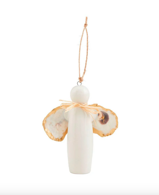 White Oyster Angel Ornament