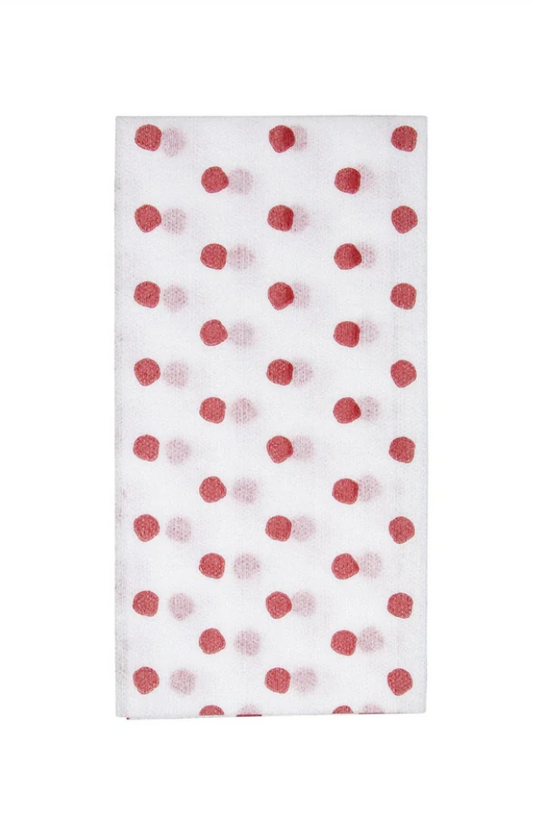 Papersoft Napkins Dot Red Guest Towels