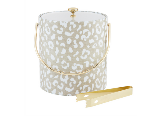 Leopard Ice Bucket and Tong Set